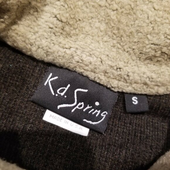 K.D Spring Women's Sleeveless Zip-Up Fleece Sweater Vest Size Small in Brown Tan - Picture 4 of 8